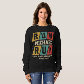 Sweatshirt Retro Custom Name Marathon Support Womens (Devant entier)