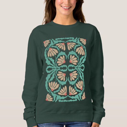 Sweatshirt Retro Daisies Birth Flower April (Devant)