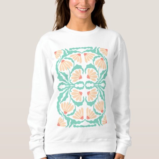 Sweatshirt Retro Daisies Birth Flower April (Devant)