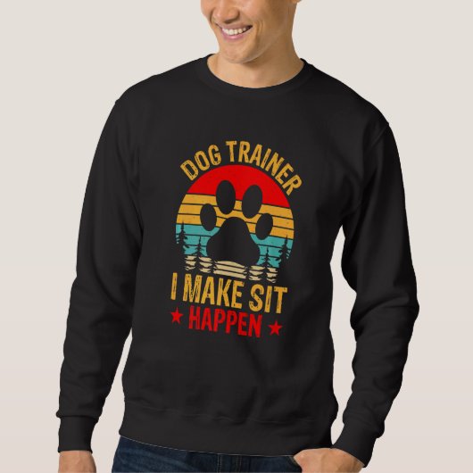 Sweatshirt Retro Dog Commandes Obedience Formation Dog Entraî (Devant)
