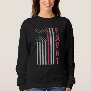 Sweatshirt Retro Fight American Flag Sensibilisation au cance