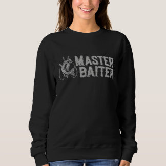 Sweatshirt Retro  Fishing Saying Master Baiter Fishing Fisher
