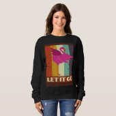 Sweatshirt Retro Flamingo Yoga Meditation Workout Exercise Mo (Devant entier)