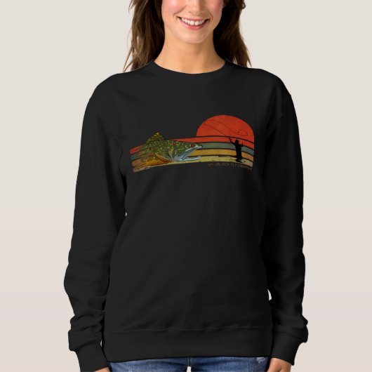 Sweatshirt Retro Fly Fishing Brook Trout By Black Fly (Devant)