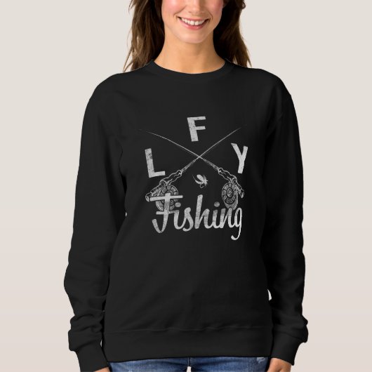 Sweatshirt Retro Fly Fishing Pêche Fly Pêche (Devant)