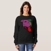 Sweatshirt Retro Funky Pitbull (Devant entier)