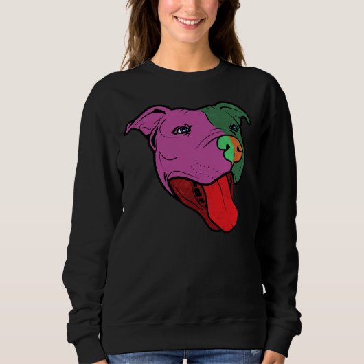 Sweatshirt Retro Funky Pitbull (Devant)