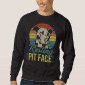 Sweatshirt Retro Funny Pit Bull Pit Face Amoureux des chiens (Devant)