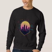 Sweatshirt Retro Futuristic Neon Cityscape Tech (Devant)