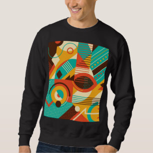 Sweatshirt Rétro géométrique coloré : abstraction vintage.