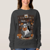 Sweatshirt Retro Ghost Reading Books Ghost Halloween (Devant)