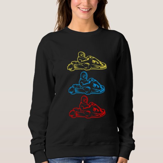 Sweatshirt Retro Go Kart Racing - Race Driver Motorsport Go K (Devant)