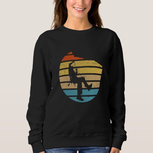Sweatshirt Retro Graphic Climbing Bouldering Rock Climber Mou (Devant)