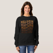 Sweatshirt Retro Groovy Boho 70s Queen King Melanin Black Pri (Devant entier)
