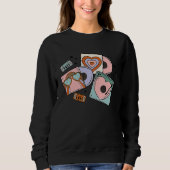 Sweatshirt Retro Groovy Boho Rainbow Valentines Day Cute Hear (Devant)
