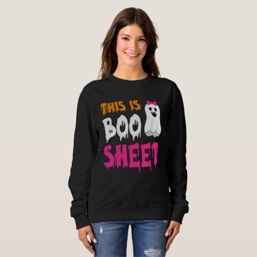 Sweatshirt Retro Groovy Cute Ghost Spooky Halloween This Is B (Devant entier)
