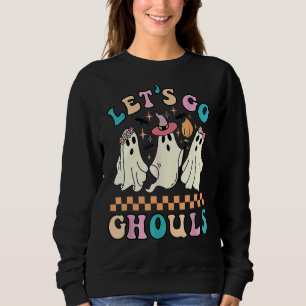 Sweatshirt Rétro Groovy Let's Go Ghouls Halloween Ghost Outfi