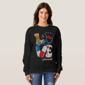 Sweatshirt Retro Groovy LOVE Stethoscope Pill Pharmacy Life P (Devant entier)