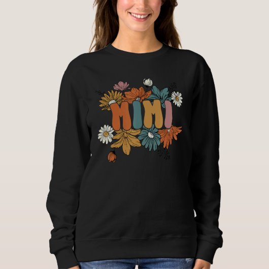 Sweatshirt Retro Groovy Mimi One Thankful Mimi Thanksgiving F (Devant)