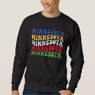 Sweatshirt Retro Groovy Minnesota State Accueil J'aime Minnes