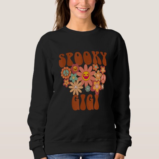 Sweatshirt Retro Groovy Spooky Gigi Fall Halloween Thanksgivi (Devant)