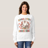 Sweatshirt Retro Halloween Lire plus Livre Boom Ghost Student (Devant entier)