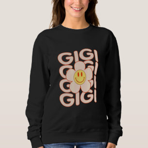 Sweatshirt Retro Happy Face GIGI Super Daisy Flower Smile Tr