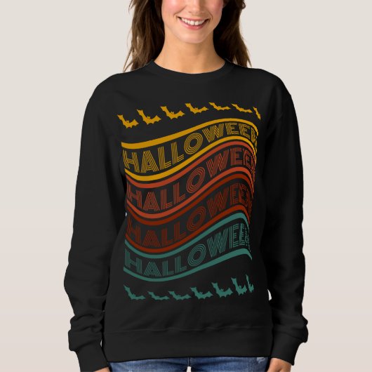 Sweatshirt Retro Happy Halloween (Devant)