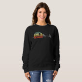 Sweatshirt Retro Heartbeat Baseball Player Love Baseball (Devant entier)