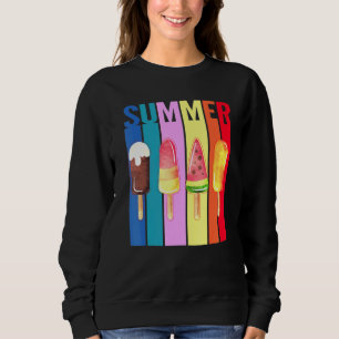 Sweatshirt Retro Hello Summer Popsicle Crème de glace Summer