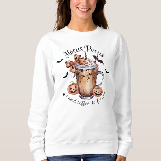 Sweatshirt Retro Hocus Pocus J'ai besoin de café pour me conc (Devant)