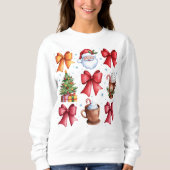 Sweatshirt Retro Holidays Coquette Bow Christmas Père Noël (Devant)