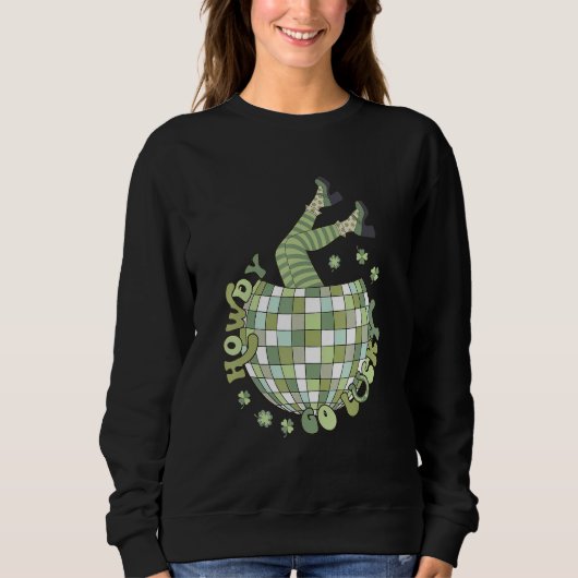 Sweatshirt Rétro Howdy Bonne Chance Saint-Patrick Disco Ball (Devant)