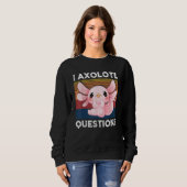 Sweatshirt Retro I Axolotl Question Pink Salamander Kids Mom  (Devant entier)