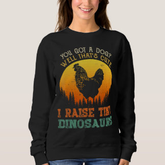 Sweatshirt Retro I Lever Minuscule Dinosaure Poulet Agricole