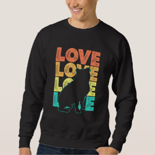 Sweatshirt Retro I Love My English Bulldog Theme Design