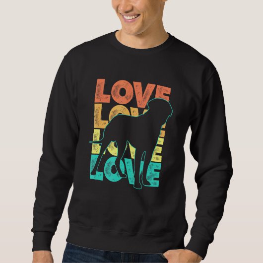 Sweatshirt Retro I Love My English Mastiff Chien Thème Design (Devant)