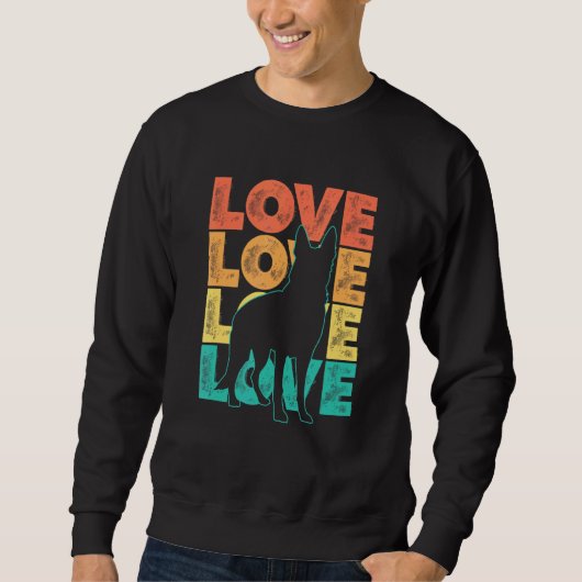 Sweatshirt Retro I Love My German Shepherd Chien Theme Design (Devant)