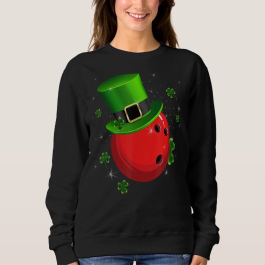 Sweatshirt Retro Irlandais Casquette Shamrock Bowling Sports (Devant)