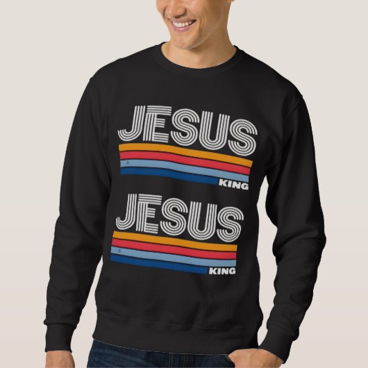 Sweatshirt Rétro Jésus roi chrétien (Devant)