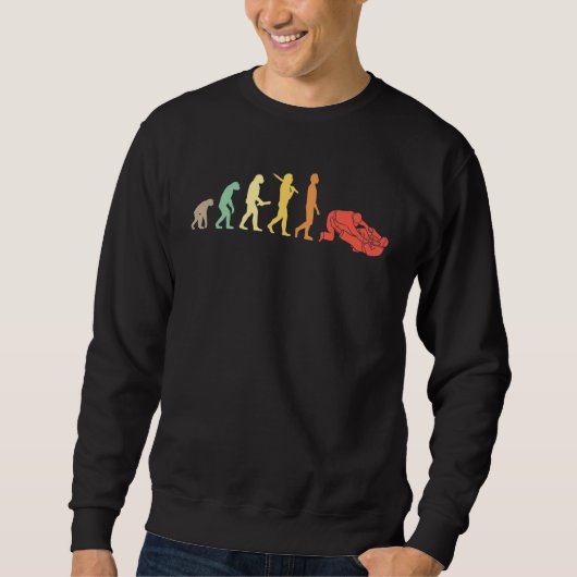 Sweatshirt Retro Jiu Jitsu Evolution Pour Jiu Jitsu Practice (Devant)