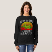 Sweatshirt Rétro Juste Une Fille Qui Aime Alligators Alligato (Devant entier)