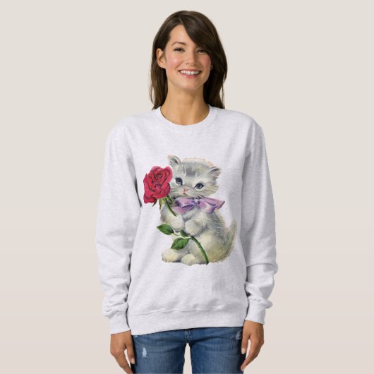 Sweatshirt Rétro Kitten (Devant entier)