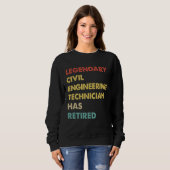 Sweatshirt Retro Legendary Civil Engineering Technician Has R (Devant entier)