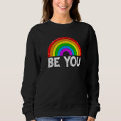 Sweatshirt Retro LGBT Rainbow Pride Gay Mois Be LGBT You Clo (Devant)
