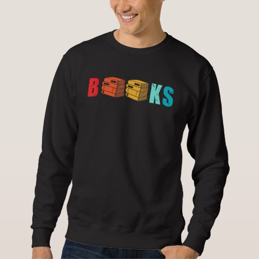 Sweatshirt Retro Livres Lecture Bookworm Bibliothèque Littéra (Devant)