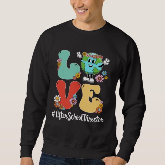Sweatshirt Retro Love World Earth Day 2023 After School Direc (Devant)