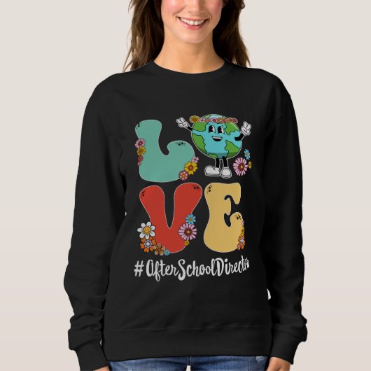 Sweatshirt Retro Love World Earth Day 2023 After School Direc (Devant)