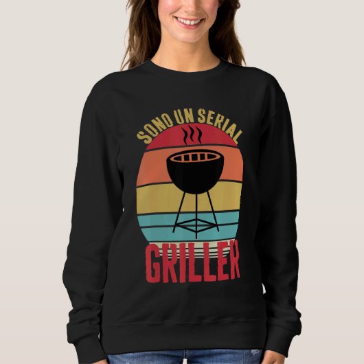 Sweatshirt Retro Man Barbecue Je suis un Griller série (Devant)