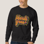Sweatshirt Retro Mardi Gras Masquerade Beads Parade Leopard (Devant)
